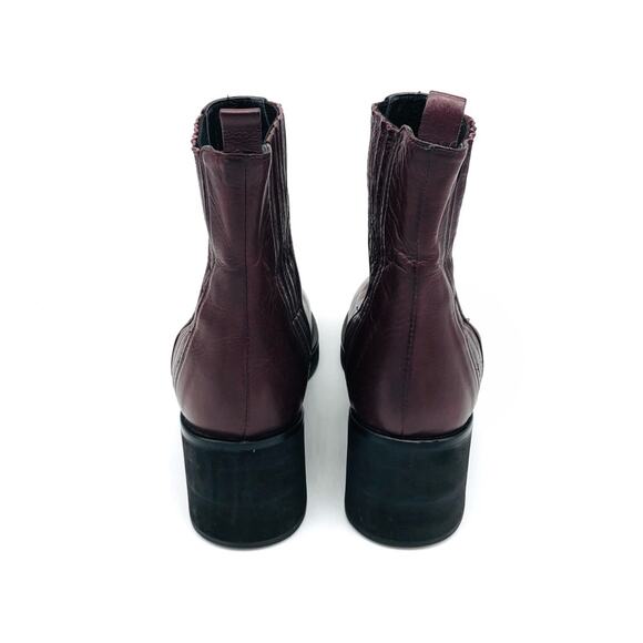 HOMERS Artisan Ribbed Chelsea Leather Ankle Boot Purple 41 - Picture 9 of 13